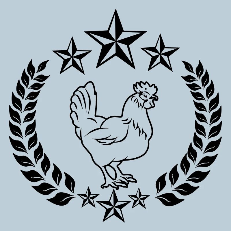 Weißes Huhn mit Sternen