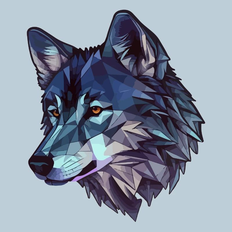 Stilisierter, geometrischer Wolf