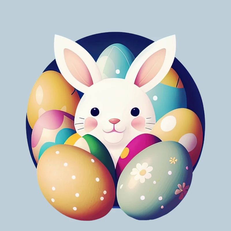 Easter bunny with Easter eggs