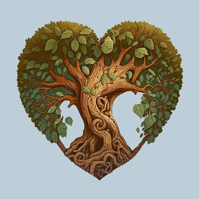 Baum in einer Herzform, Herzbaum, Herz der Natur