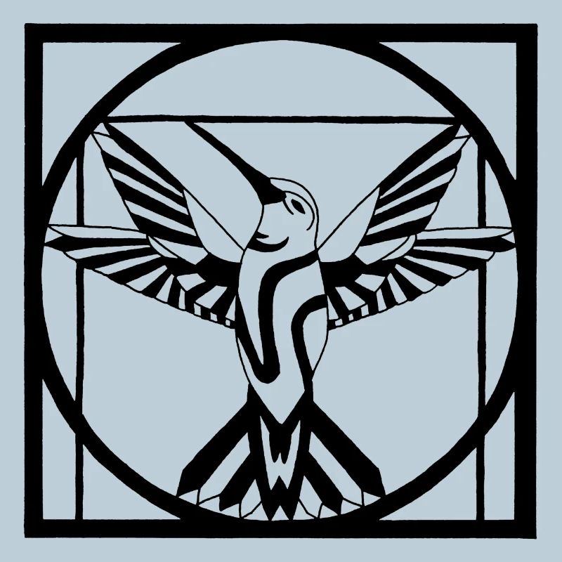 Vitruvianischer schwarzer Vogel