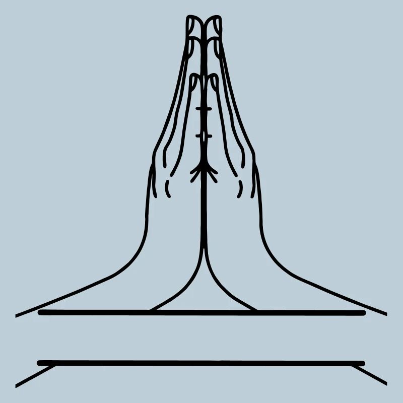 Namaste two hands with text bar.