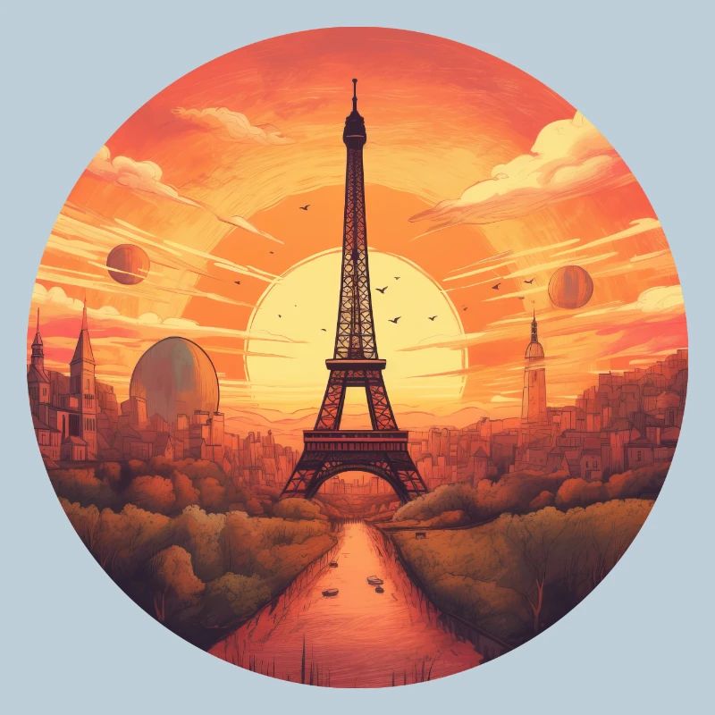 Paris Tour Eiffel au coucher du soleil