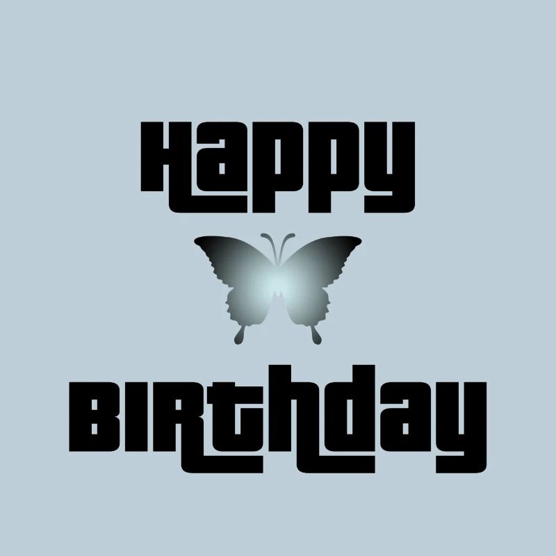 Happy Birthday Butterfly Design
