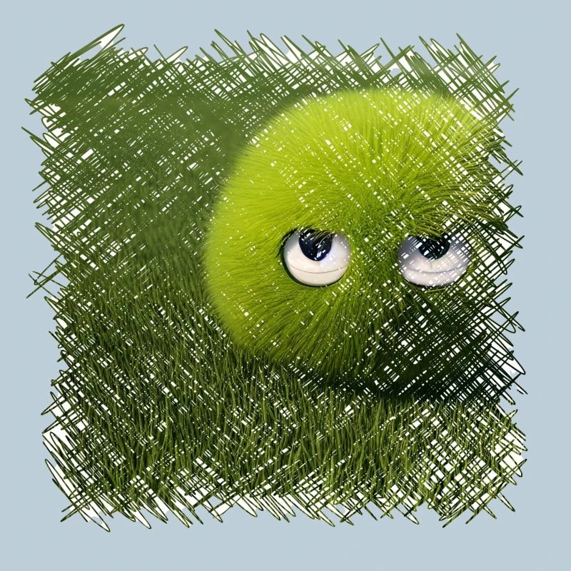 Drôle de boule d’herbe verte