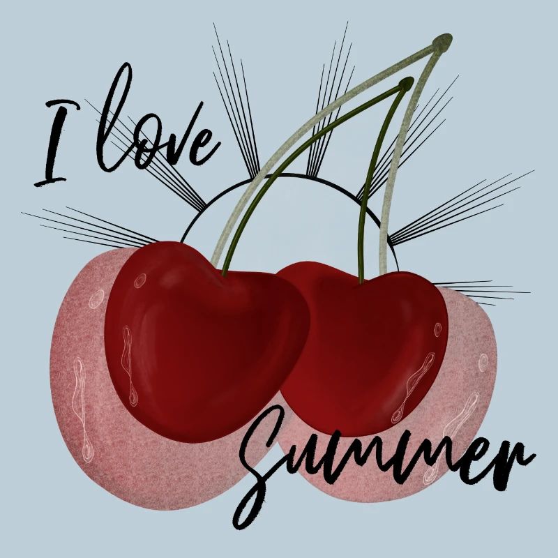 J’adore le design de cerise d’été mignon