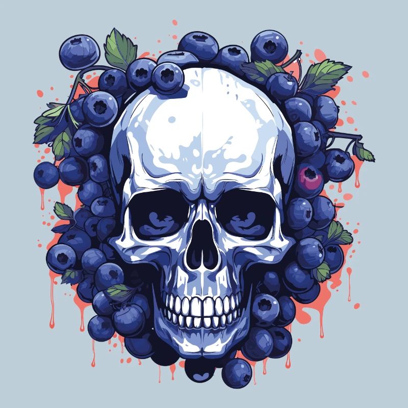 Beeren-Schädelkunst Blau