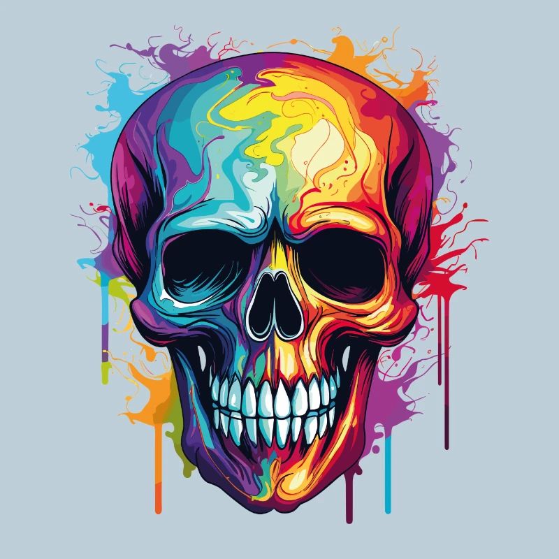 Psychedelic Rainbow Color Skull