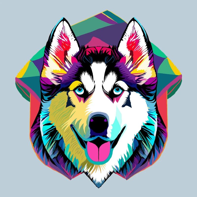 Farbenfroher Husky 
