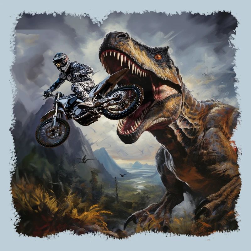 Motocycliste T Rex