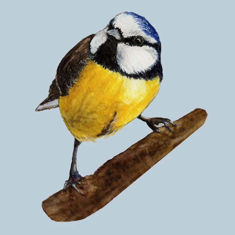 Aquarelle peinte à la main bleue