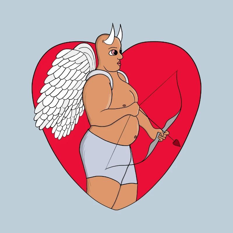 Romantisches Herz mit ungewöhnlichem Amor