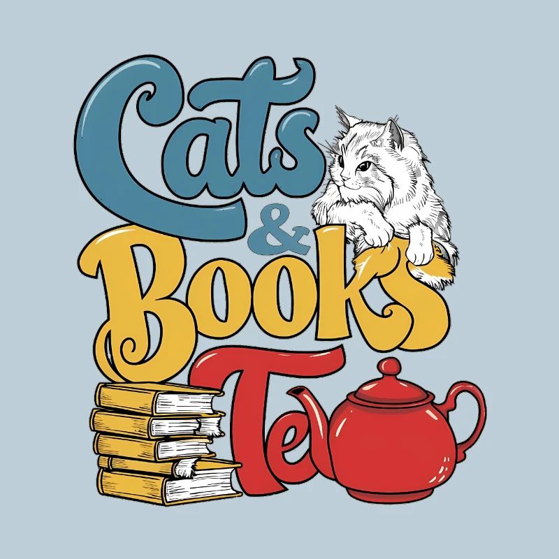 Conception de thème de chats et de livres