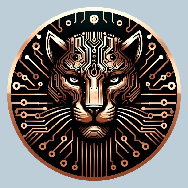 Cyber Leopard Platine Digital Art
