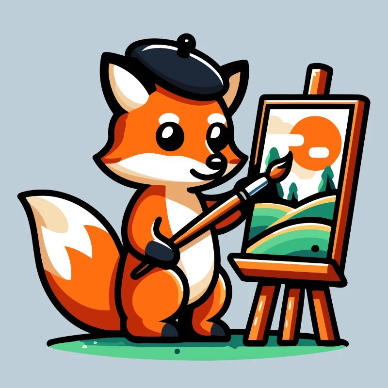 Palette Prowler: The Artistic Fox
