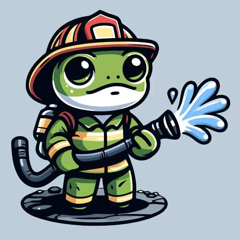 Firefighter Ribbit: The Brave Pond Defender