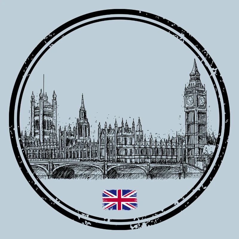 Tiny Union Jack Accent on Black