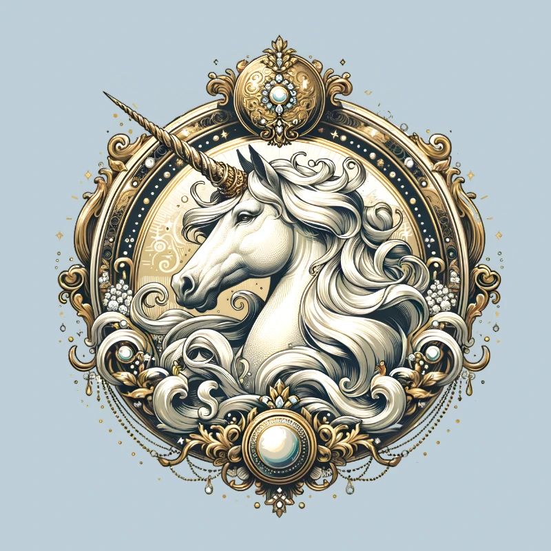 majestueuse licorne décorée avec art