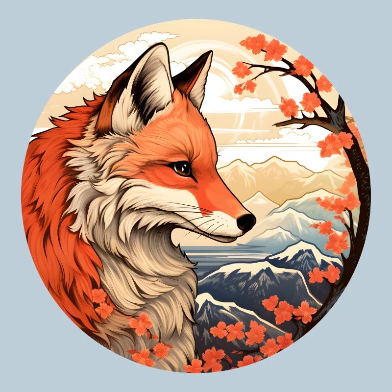 Fuchs zwischen den Blütengipfeln Herbst