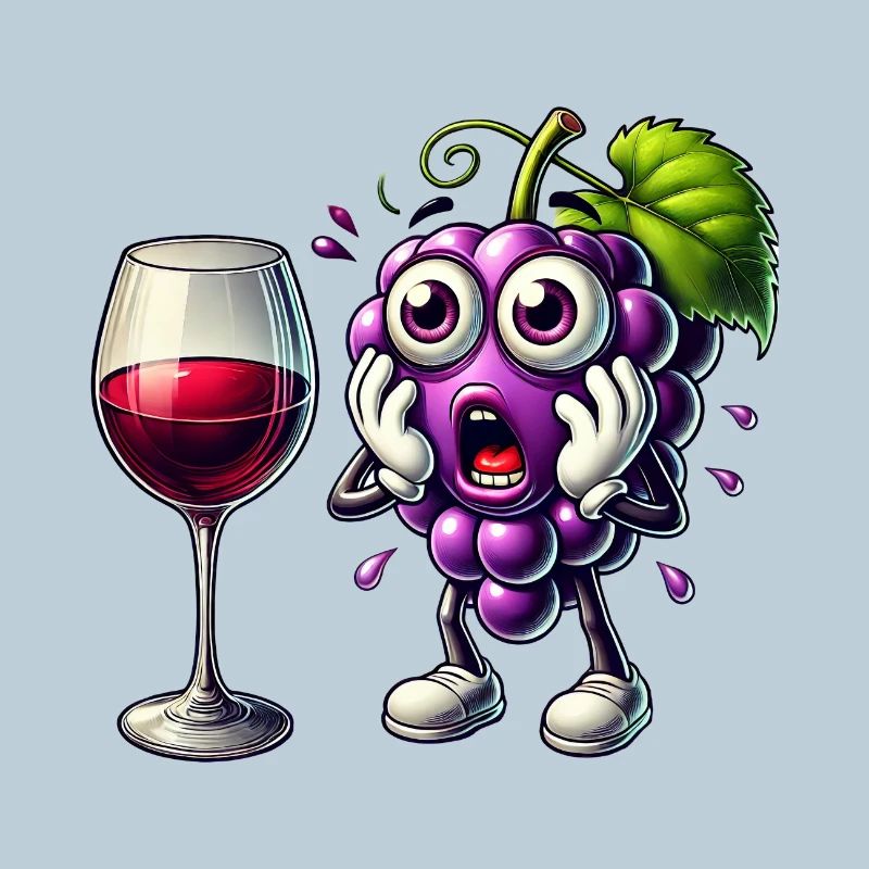 Funny wine grape design