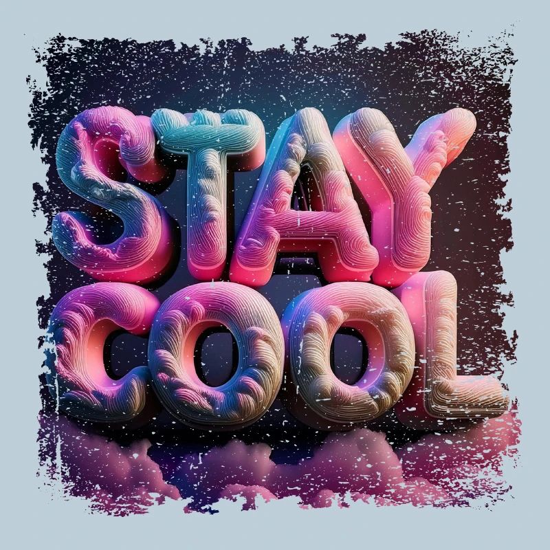 Stay cool text in 3D