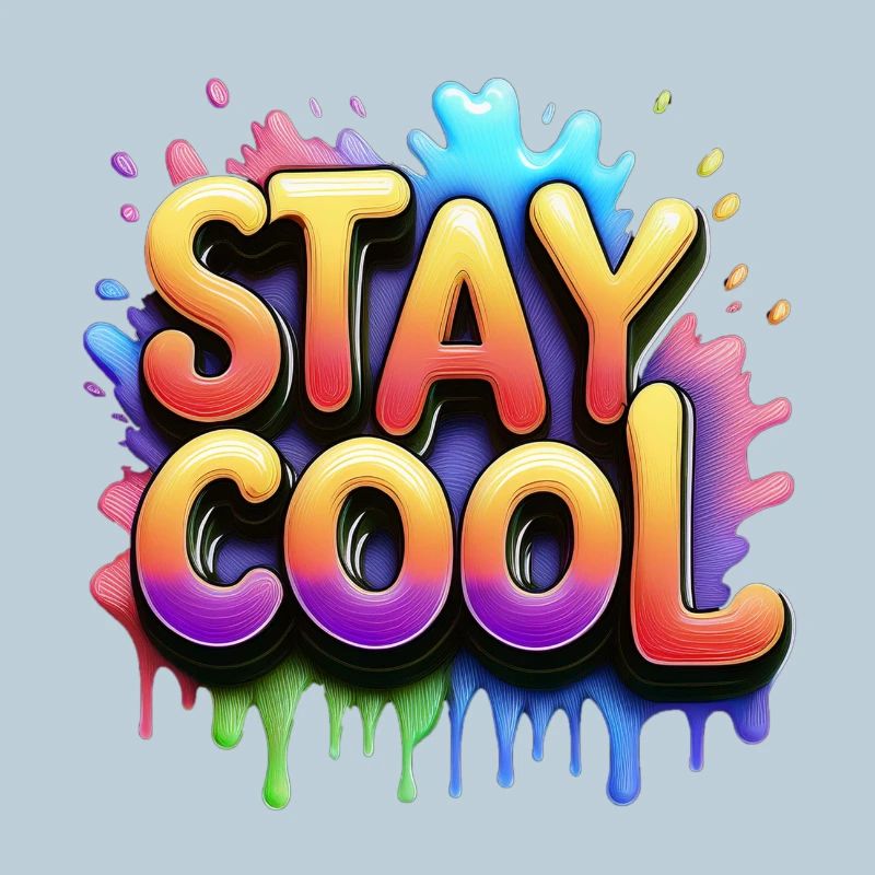 Stay cool text 3d