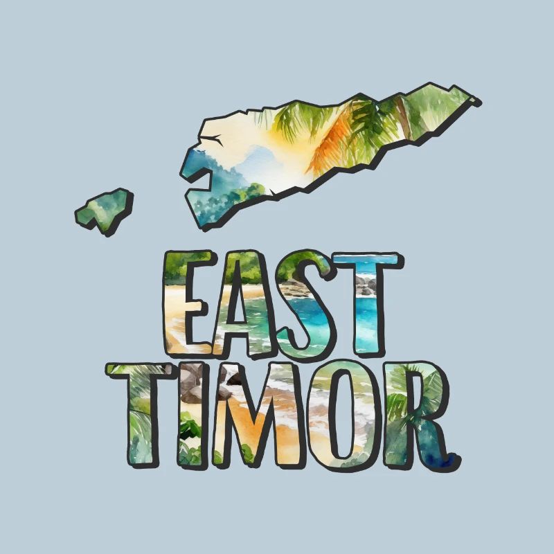 Carte à l’aquarelle du Timor oriental