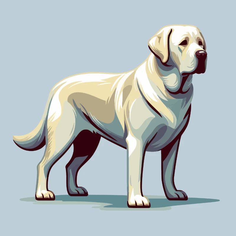 Labrador blanc debout