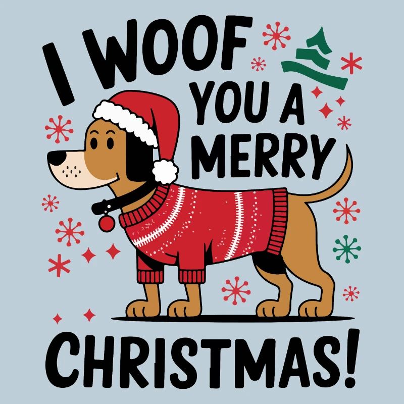 Festlicher Hund im Weihnachtspullover