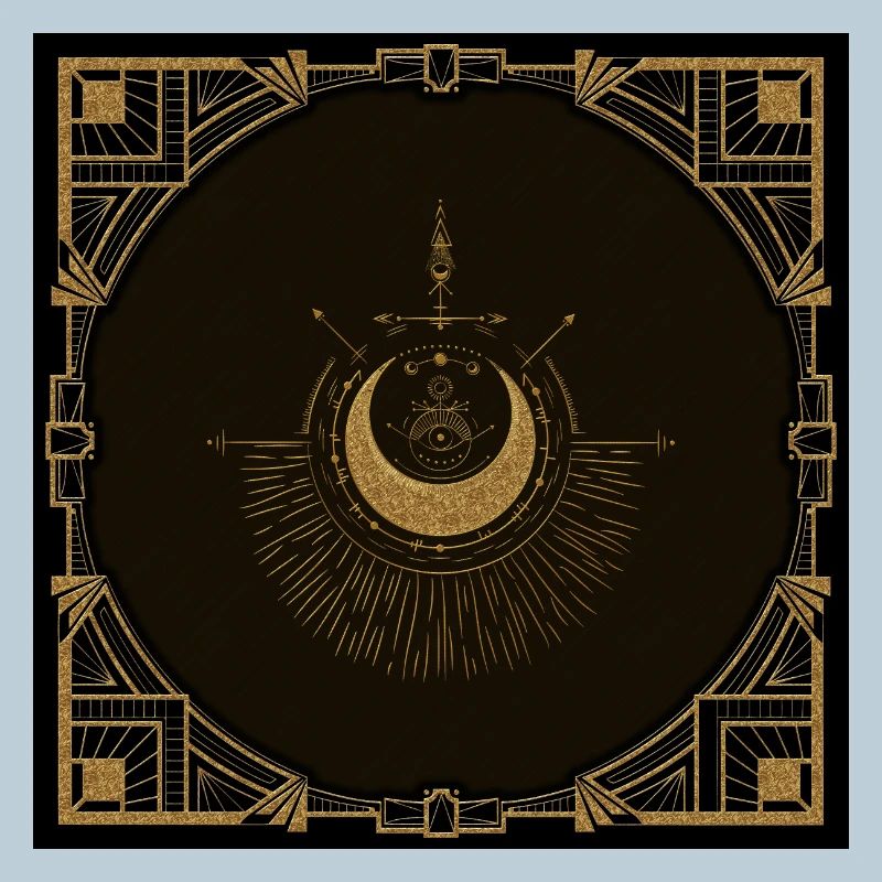 Harmony of the elements: moon, gold and geometry.