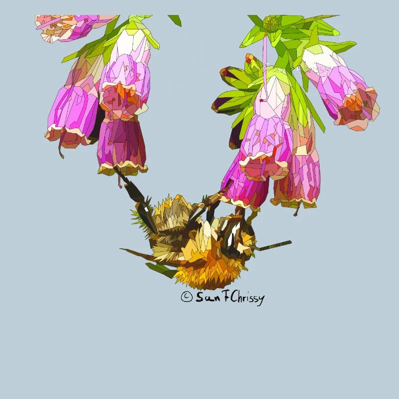 Bee mosaic with realistic effect