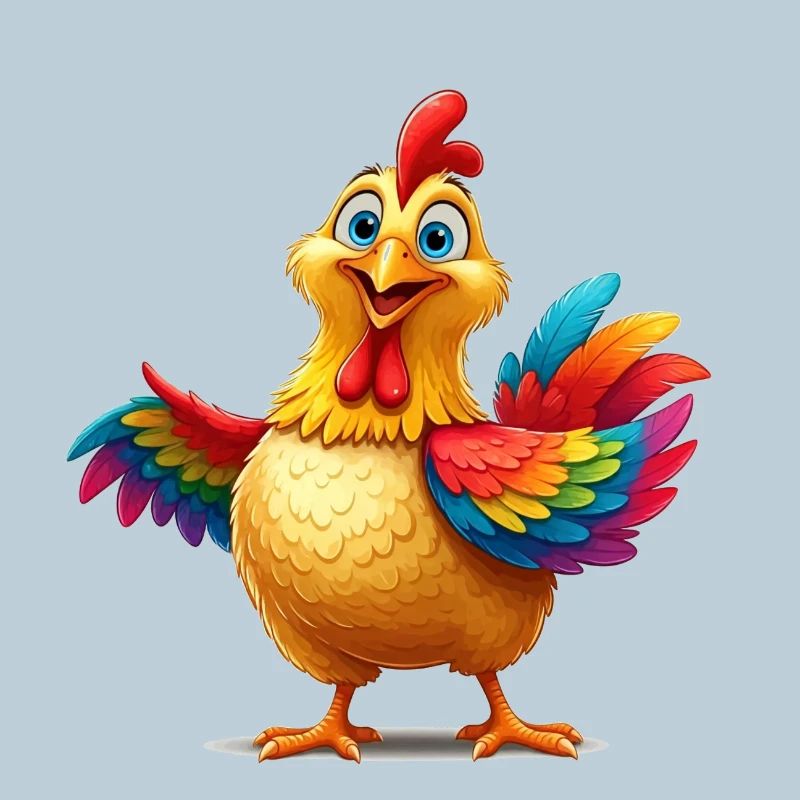 Lebendiges Regenbogenhuhn Illustration