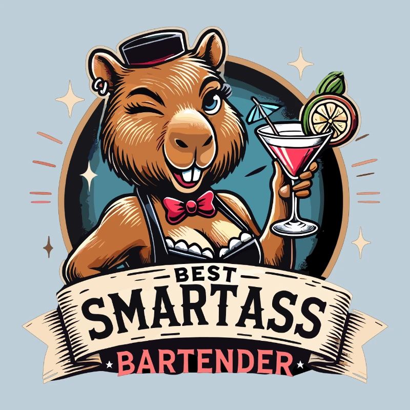 Bartender Barmaid Capybara Capy Gift