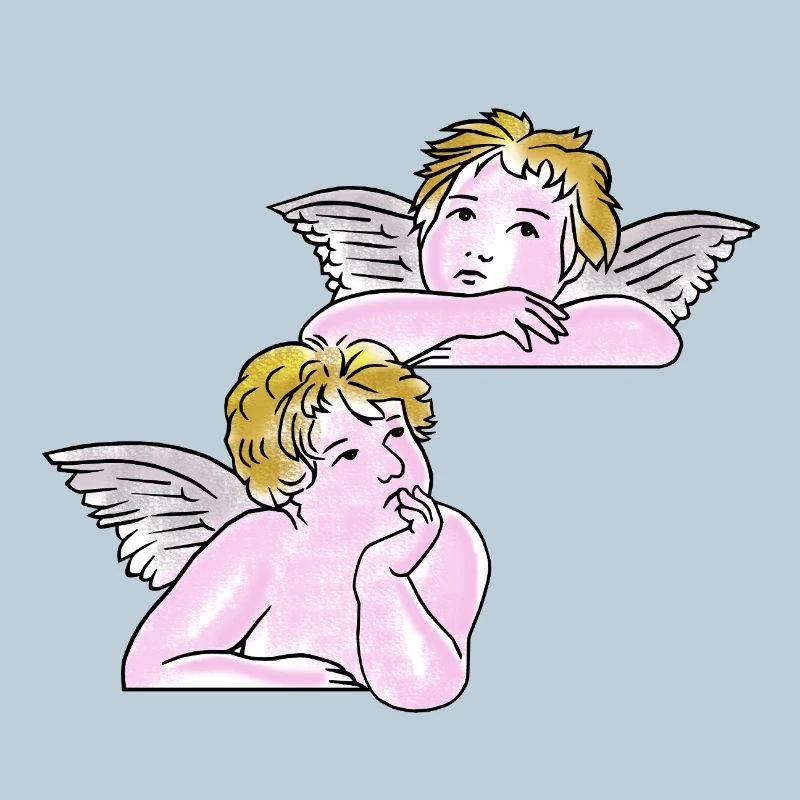 Dessin au trait des chérubins