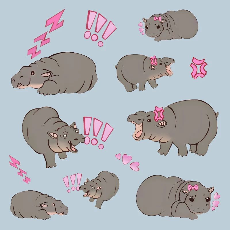 Mignon petit hippopotame nain / bébé hippopotame