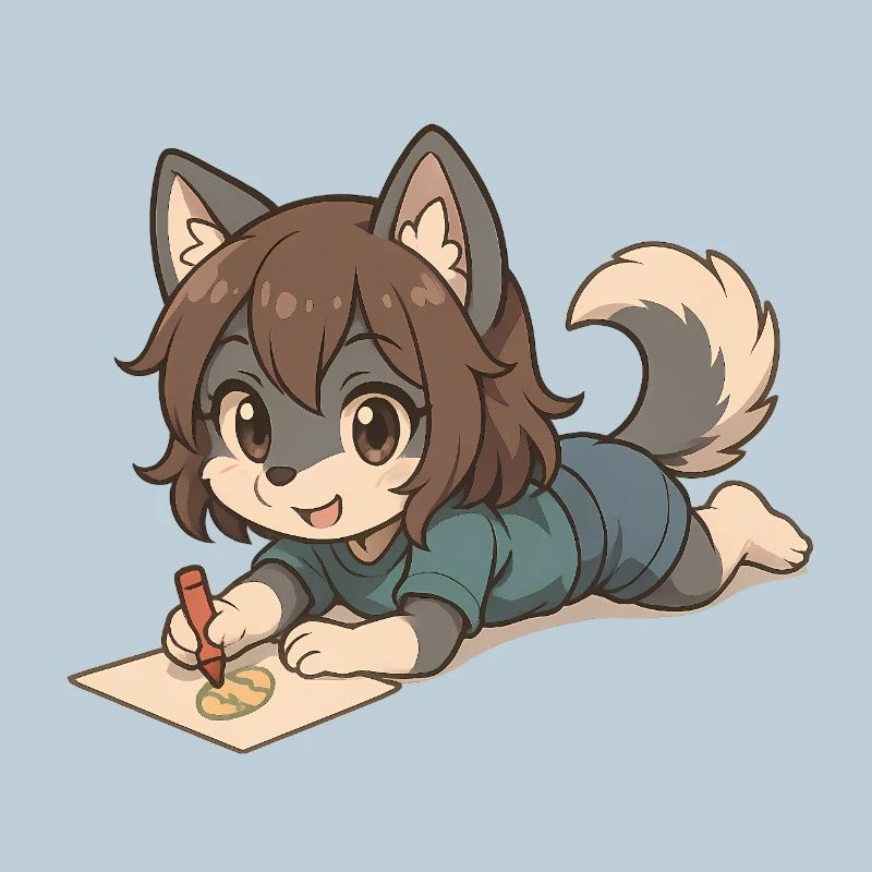 Chibi Wolf Pup – Drawing Wolf Child Motif