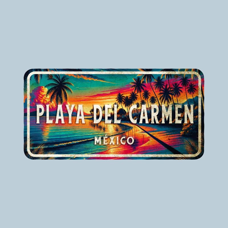 Playa del Carmen, Mexique, coucher de soleil Design
