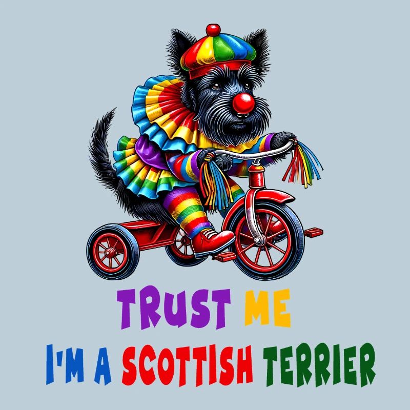 Clown Terrier on Tricycle