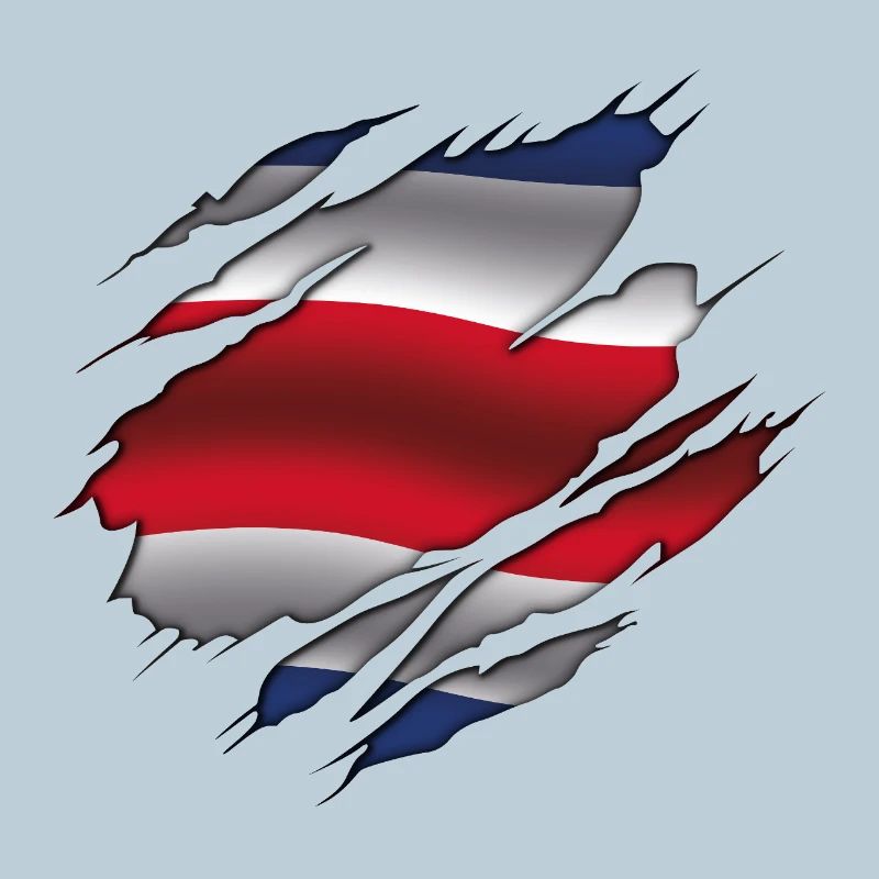 Drapeau du Costa Rica - Costa Rica - Drapeau déchiré