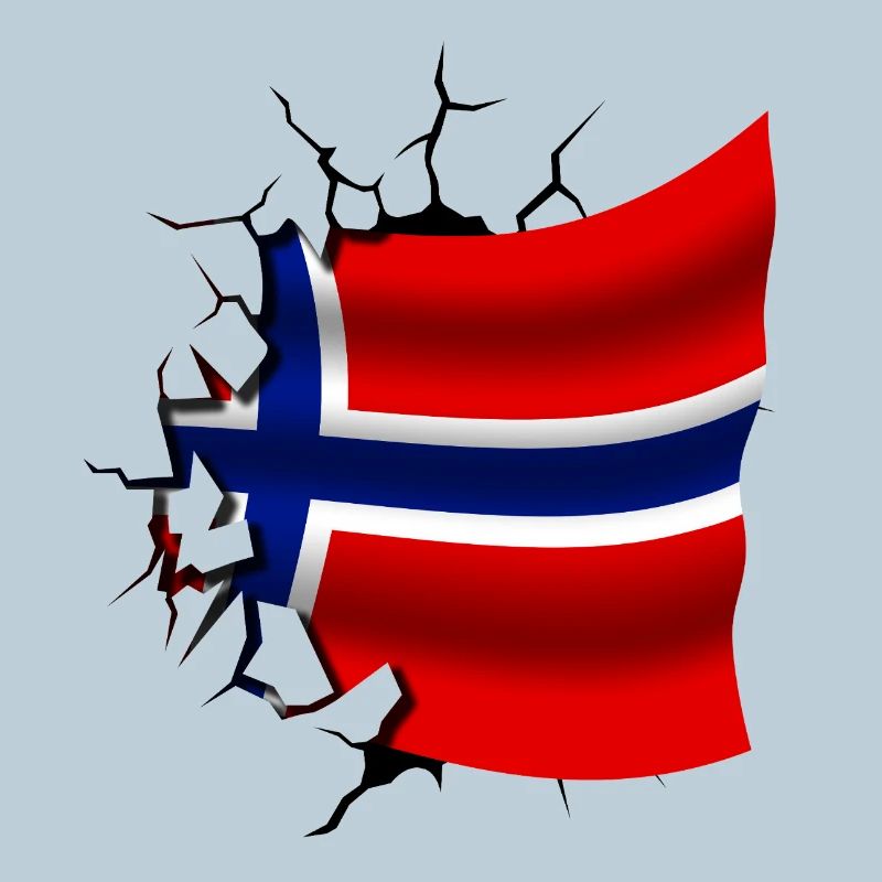 Drapeau de la Norvège - Norvège - Drapeau Broken Design