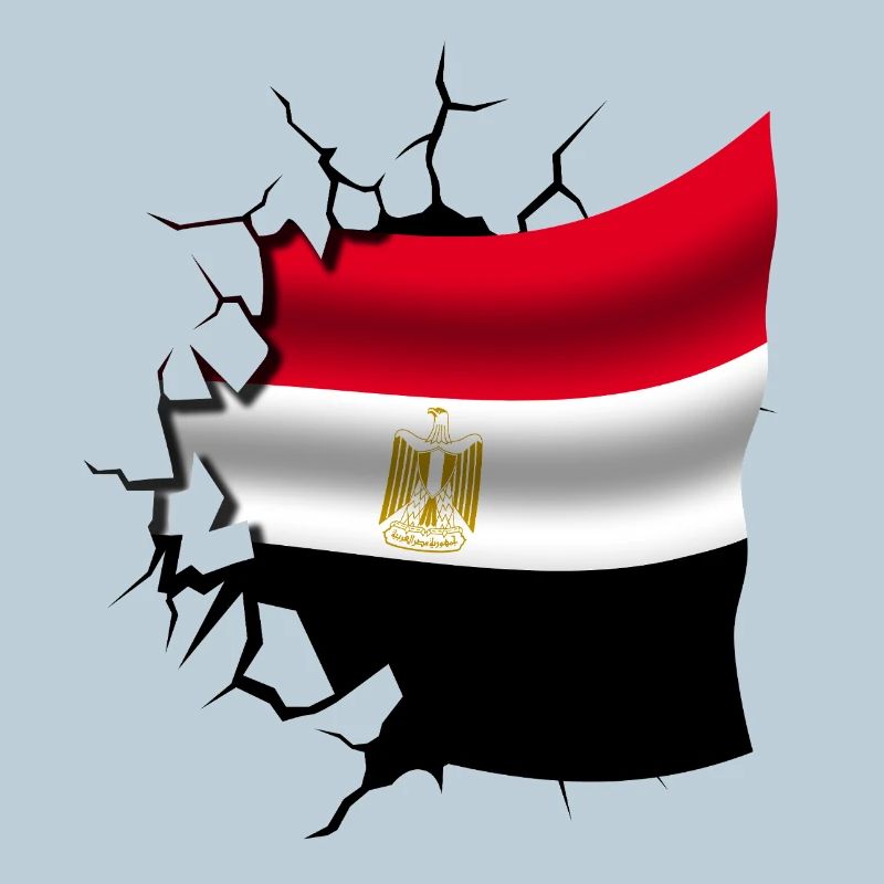 Drapeau de l’Égypte - Égypte - Drapeau Broken Design