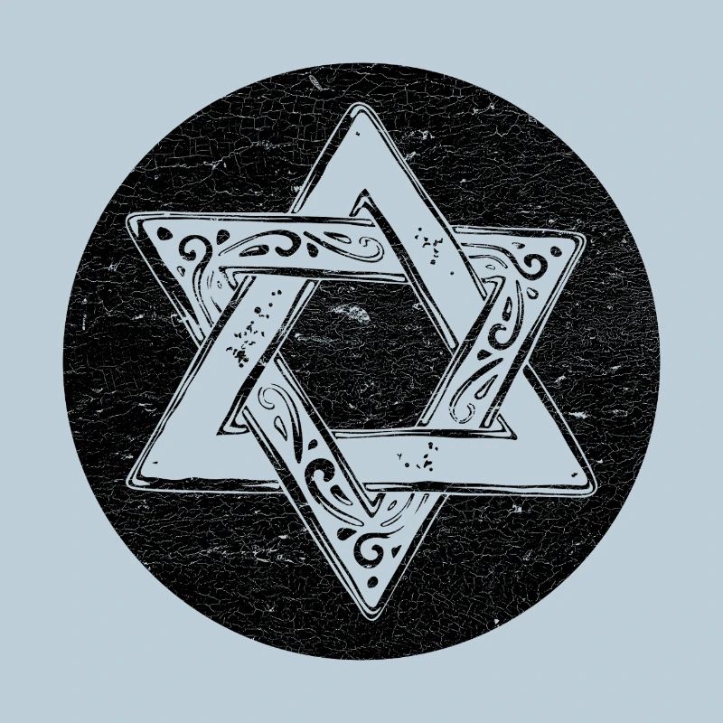 Étoile de David ornée en cercle noir