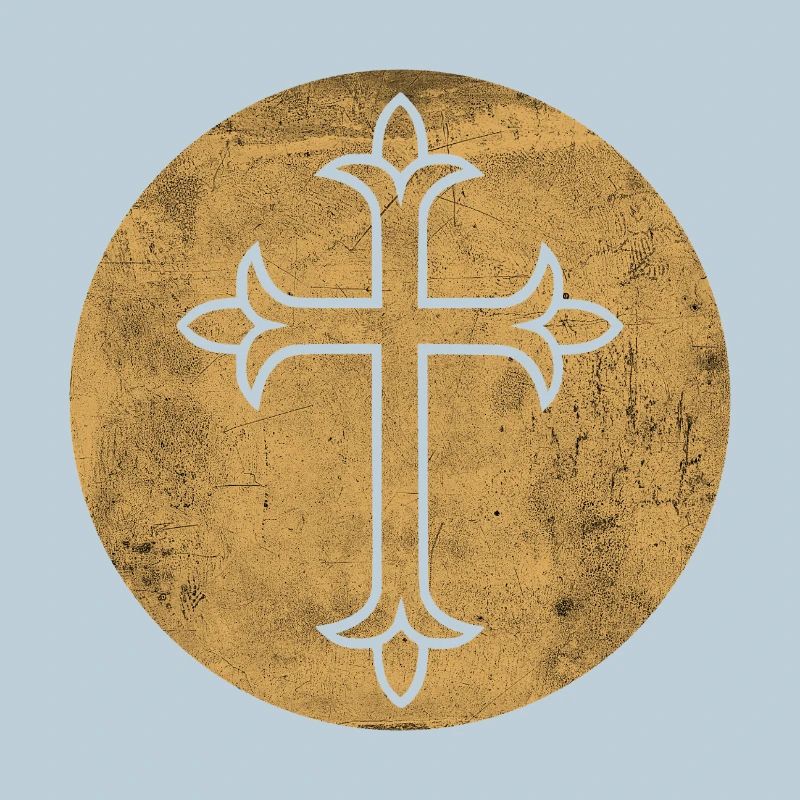 Croix syriaque occidentale en cercle doré