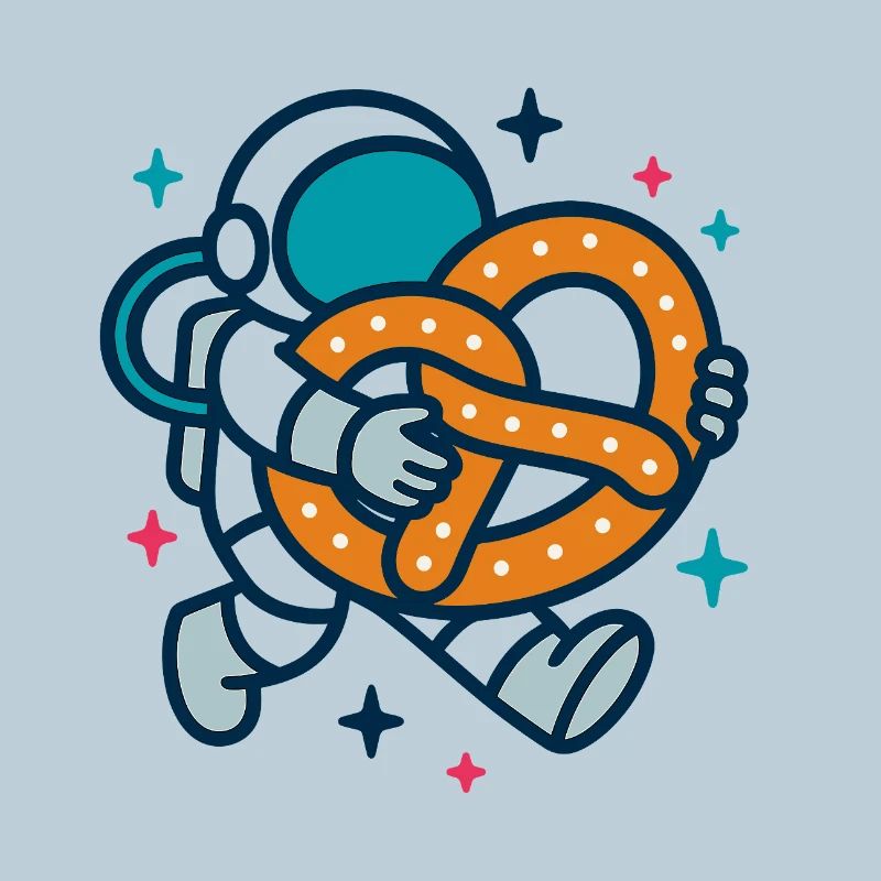 Astronaut mit Brezel
