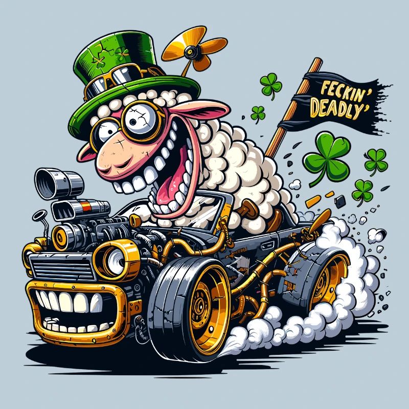 Leprechaun Sheep St Patrick’s Day Car