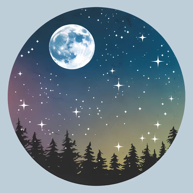Celestial Night Forest Pattern