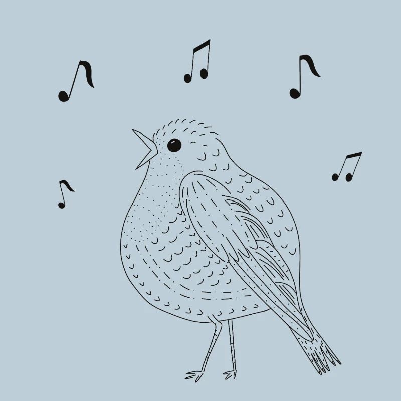 Eleganter singender Vogel in Schwarz-Weiß
