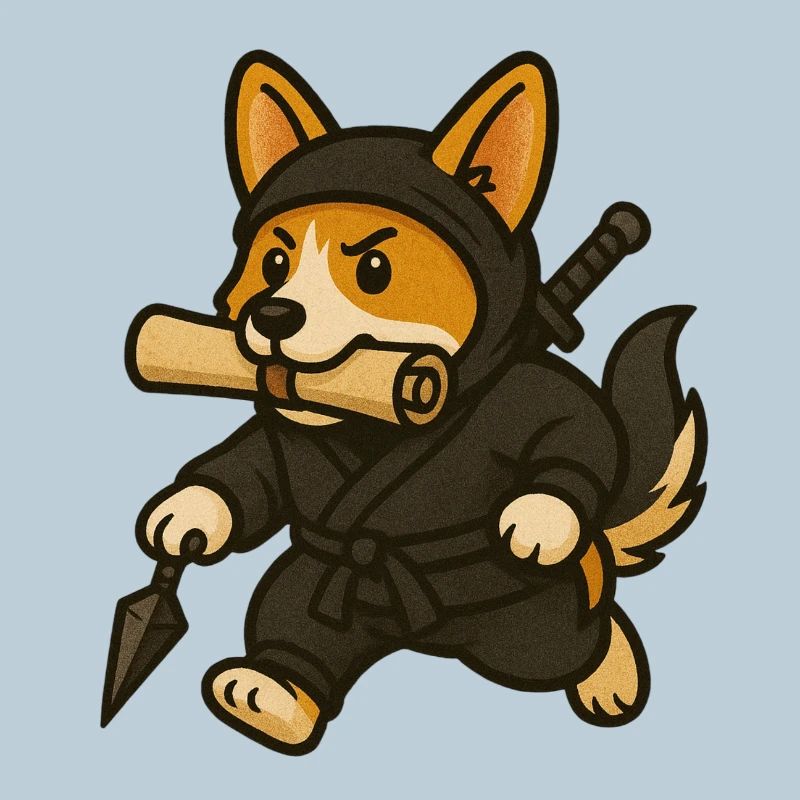 Kampfduchs Ninja mit Holzschwert