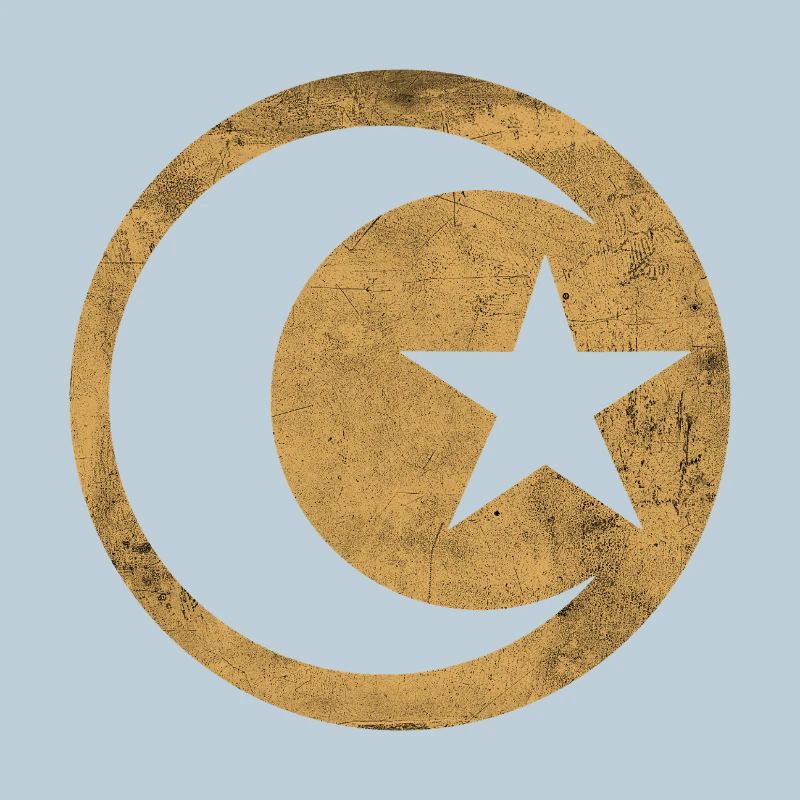 Crescent and star islam golden circle