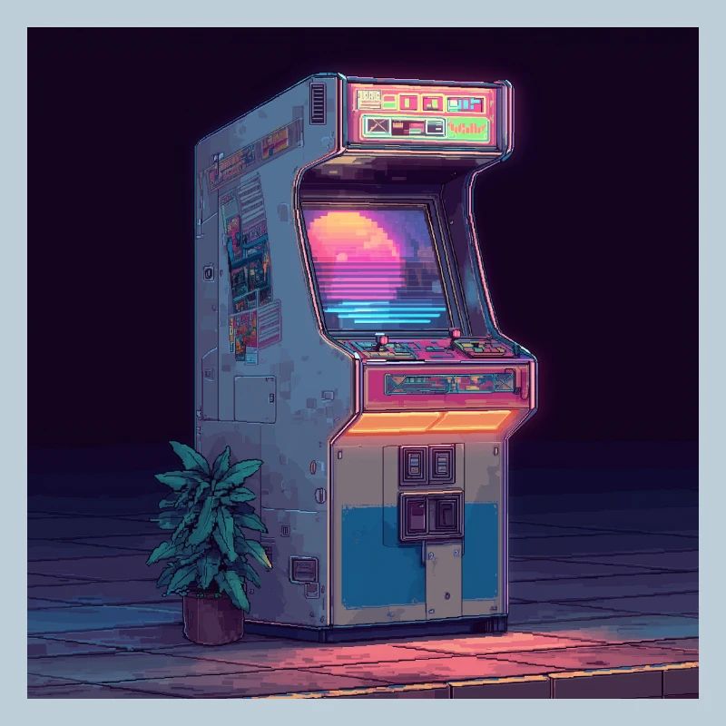 Retro Arcade Machine – Neon Gaming Vibes